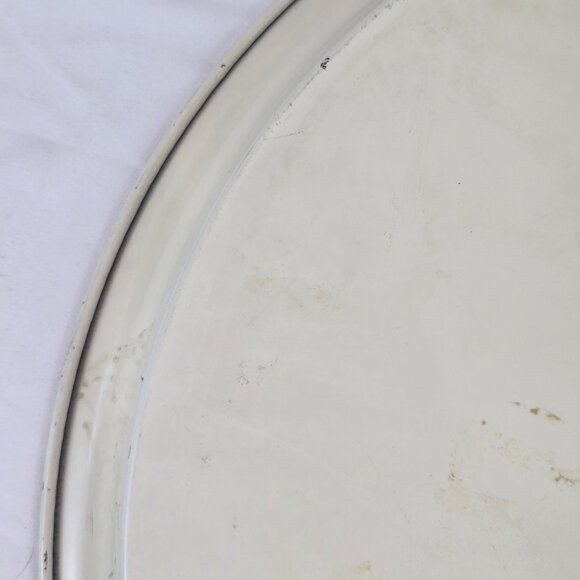 Tole by Pilgrim Art Large Round Metal Tray Roses and Daisy Pattern Gold Rim - Picture 13 of 15